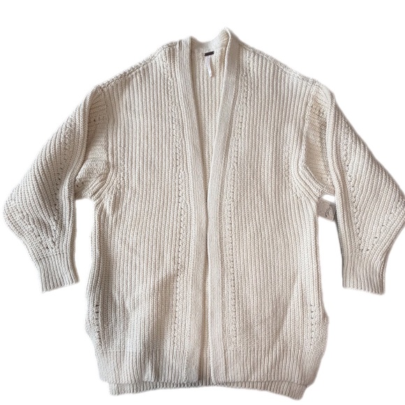 NWT Free People Nightingale Cardigan Cream Size Large - Picture 5 of 14